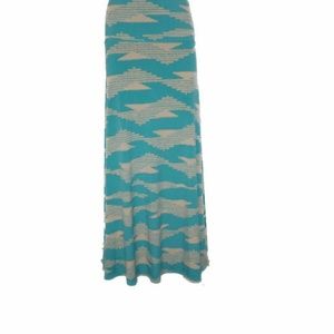 LuLaRoe Green and Cream Max Skirt